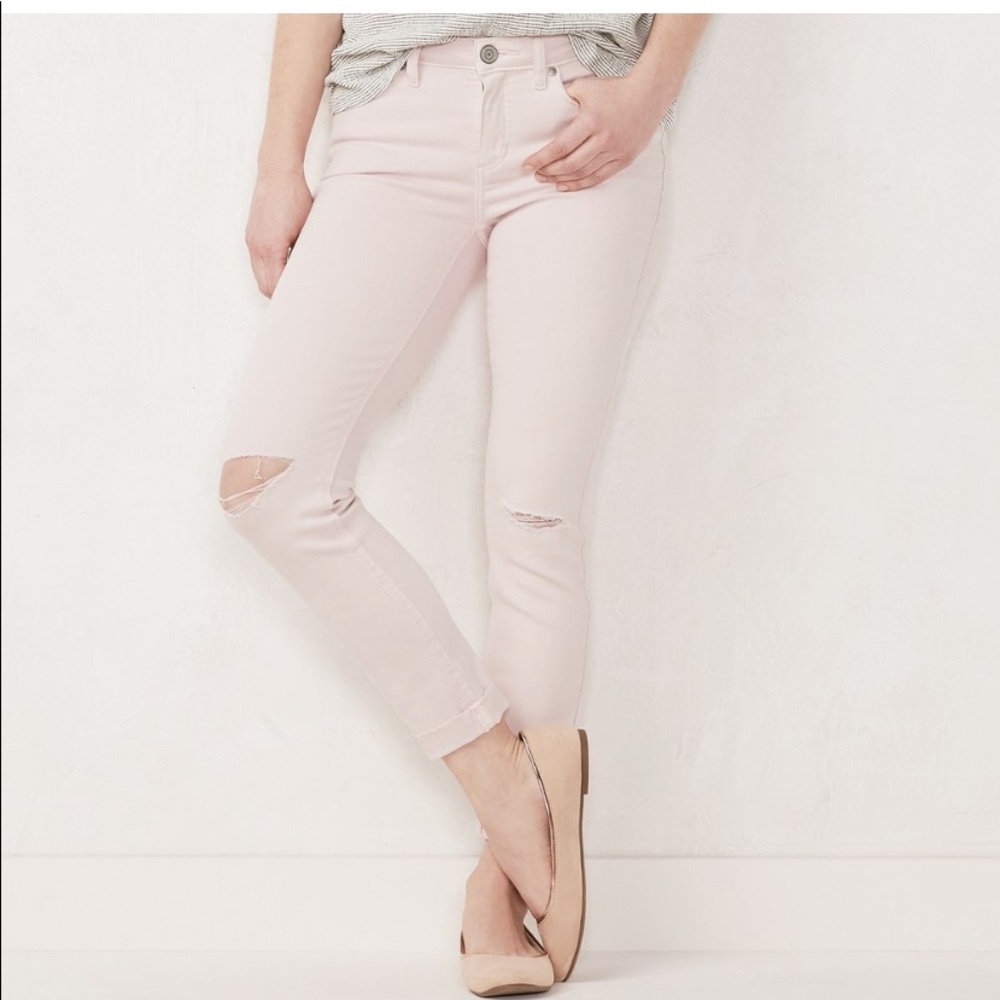 Lauren Conrad Skinny Jeans Size 18 light pink